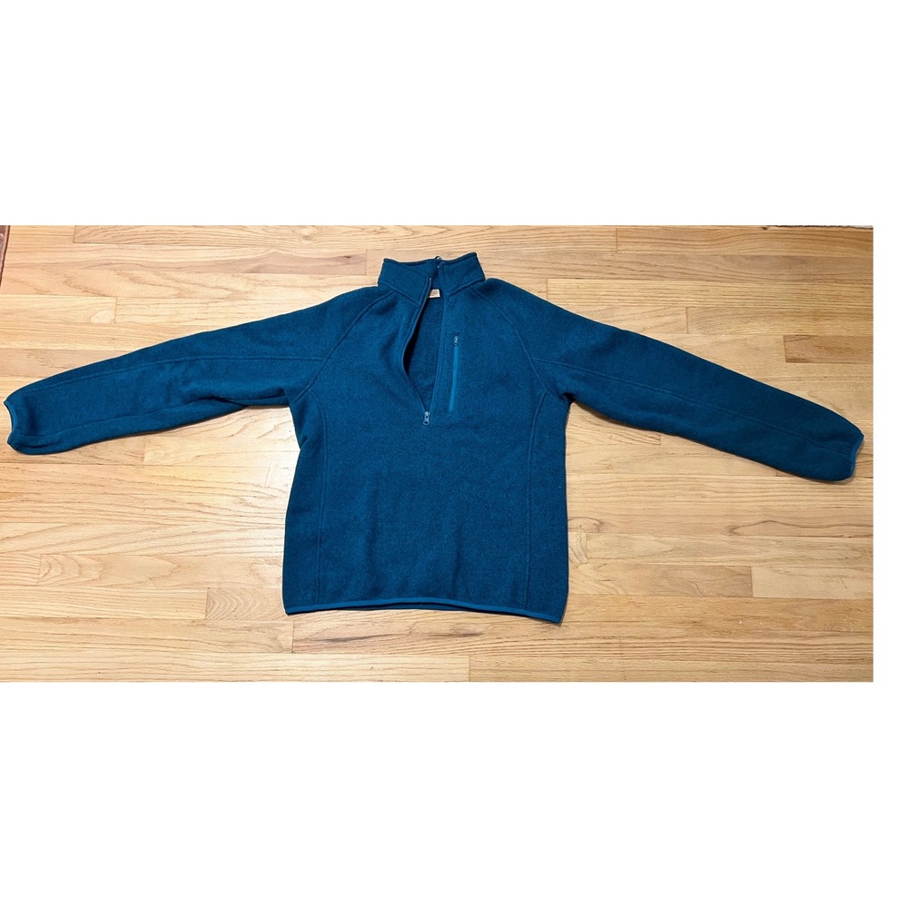 Telluride Clothing Company Mens Teal Blue Heather Quarter Zip Fleece Pullover M